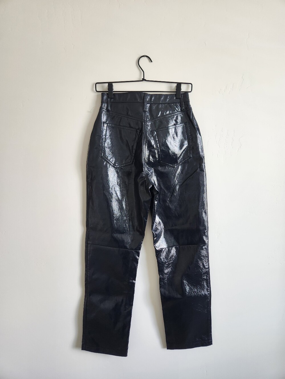 NWT Abercrombie & Fitch Curve Love Patent Leather 90s Straight Ultra High Rise - Picture 4 of 9